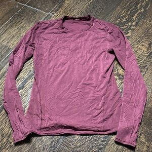 lululemon athletica Long Sleeve Tee in Burgundy
